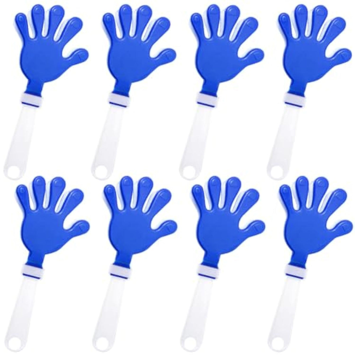 8pcs Hand Clappers Noisemakers Blue White for New Year Sports and Cheer