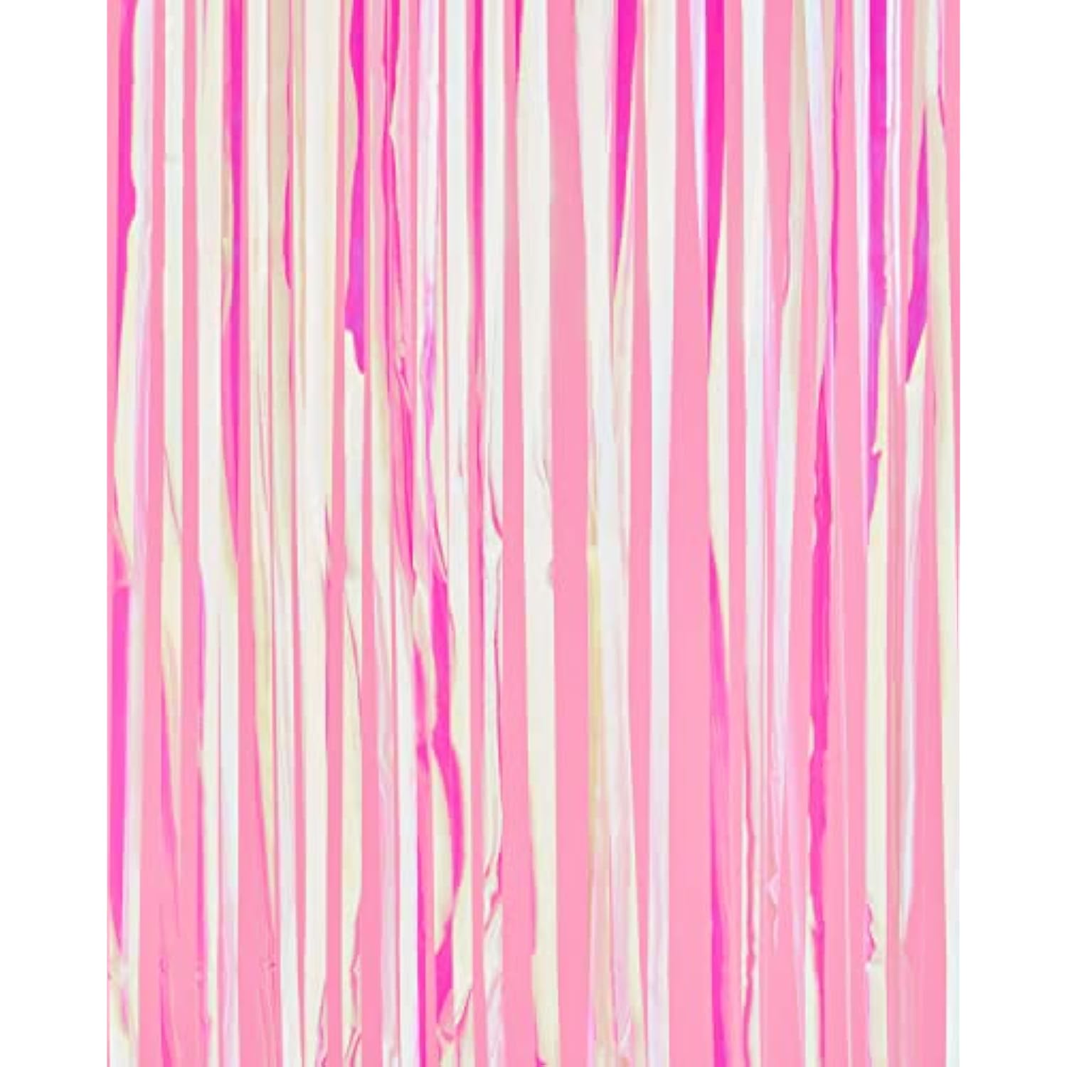 Set of 2 Iridescent Fringe Foil Curtains for Bachelorette, Bridal Shower & Party Backdrops