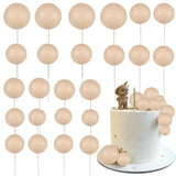 30Pcs Ball Cupcake Toppers Balls Cake Toppes Foam Balls Picks Diy Mini Balloon Cake Topper For Baby Shower Birthday Favor Wedding Anniversary Party Cake Decorations Supplies Khaki