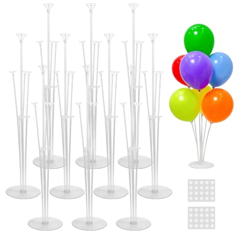 10 Sets Balloon Stand Kit, Balloon Sticks With Base Party Supplies Birthday Graduation Party Decorations Wedding