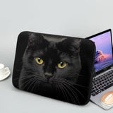 Black Cat 17 Laptop Sleeve Case Animal Pattern Design Laptop Bags With Shockproof Lining Womens Minimalist Black Computer Case Protector For Business