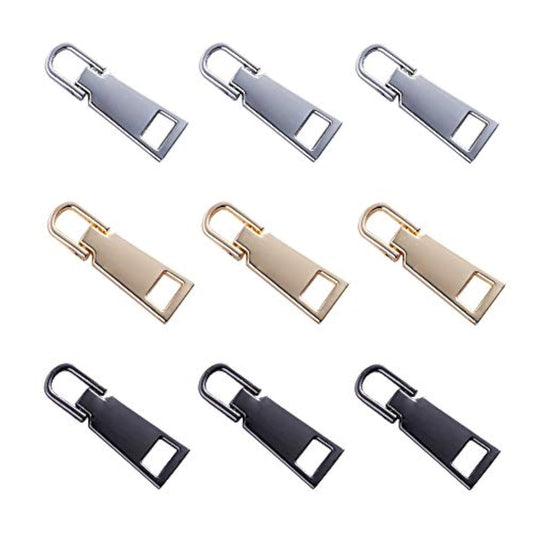9 Pieces Zipper Pull Replacement Metal Zipper Pull Repair Zipper Pull