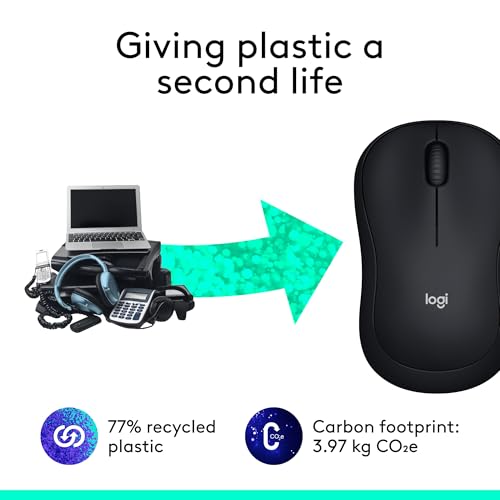 M185 Wireless Mouse, 2.4Ghz With Usb Mini Receiver, 12-Month Battery Life, 1000 Dpi Optical Tracking, Ambidextrous, Compatible With Pc, Mac, Laptop - Black
