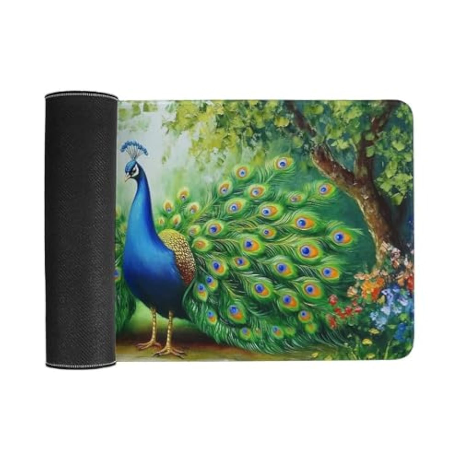 Mousepad Large Mouse Pad Peacock Animal Bird Elegant Green Nature Flower Painting Large Mouse Pad For Desk Pad Mat For Keyboard And Mouse Pad Office Supplies For Desk 30X60Cm