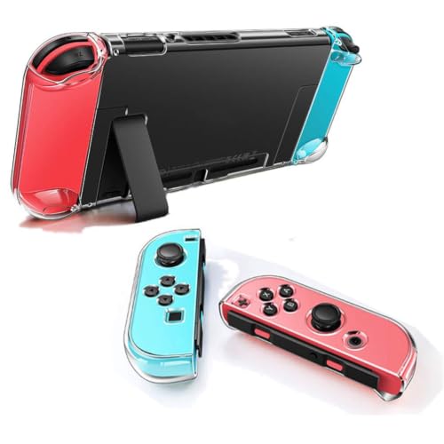 Dockable Clear Case for Nintendo Switch, 3 in 1 Protective Case Cover for Nintendo Switch and Joy-Con Controller with Clear Grip Cover