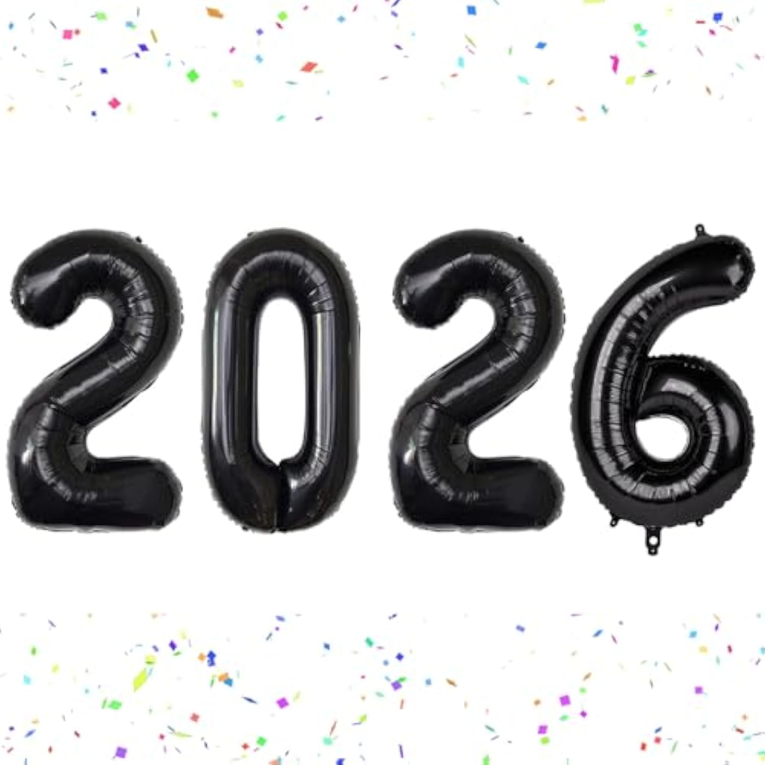 16in Black 2026 Number Balloons New Year Eve Party Decorations