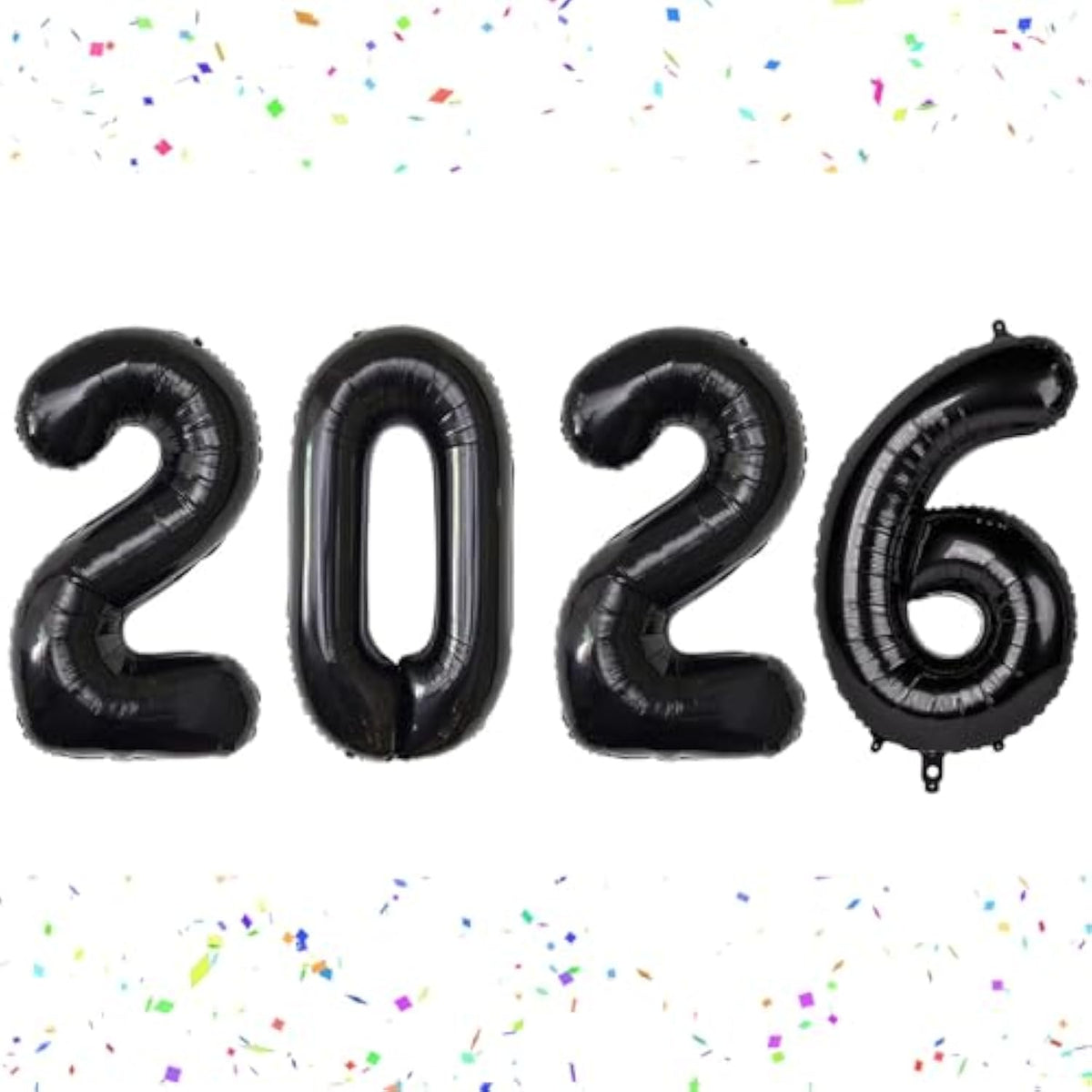 16in Black 2026 Number Balloons New Year Eve Party Decorations