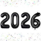 16in Black 2026 Number Balloons New Year Eve Party Decorations