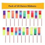 20-Pack Rainbow Ribbon Wands for Kids – Party Favors, Games, Decorations & Gifts