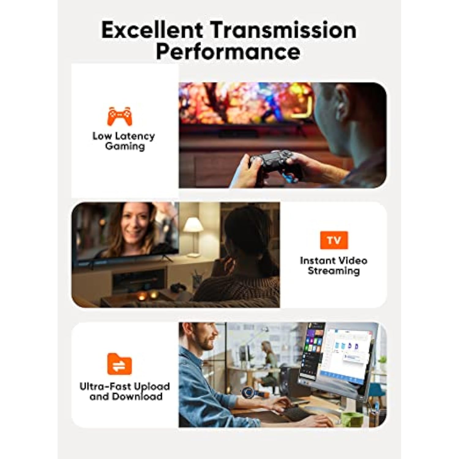 CableCreation CAT6A Ethernet Cable UTP Booted, 360° Rotation CAT6A LAN Network