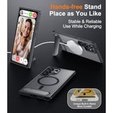 Magnetic For Samsung Galaxy S24 Ultra Case, [Innovate Stand][Military Grade Drop Protection][Non Slip][Translucent Matte] Shockproof Phone Case For Galaxy S24 Ultra 6.8" 2024 -Black