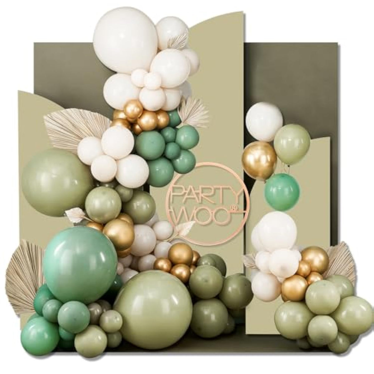 140 Pcs Olive Green Balloon Arch Kit, Sage Green Balloon Garland Kit W