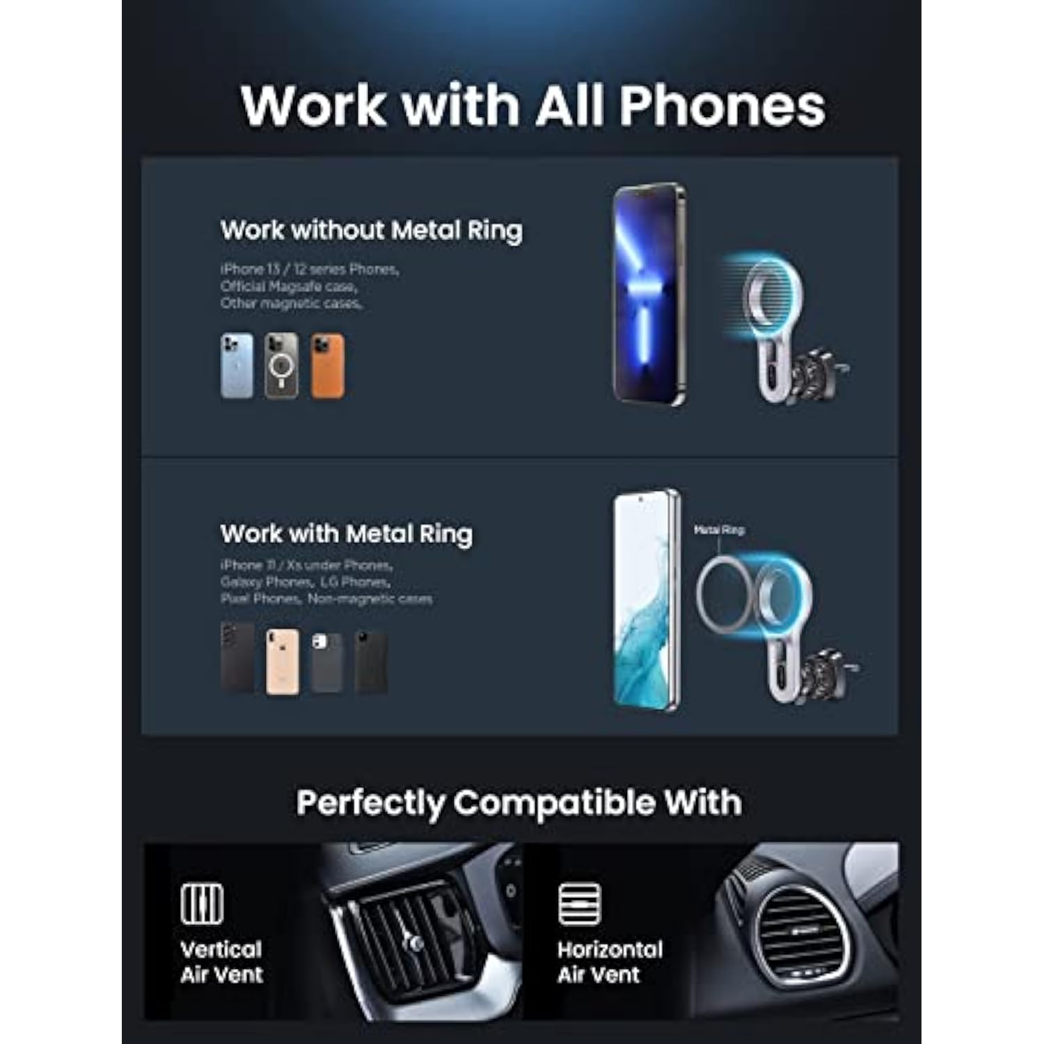 Magnetic Upgraded Clip Phone Holder for Cars