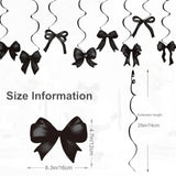 Black Bow Hanging Swirls Black Bows Banner Garland For Shes Tying The Knot Bridal Shower Decor Coquette Theme Birthday Party Decorations