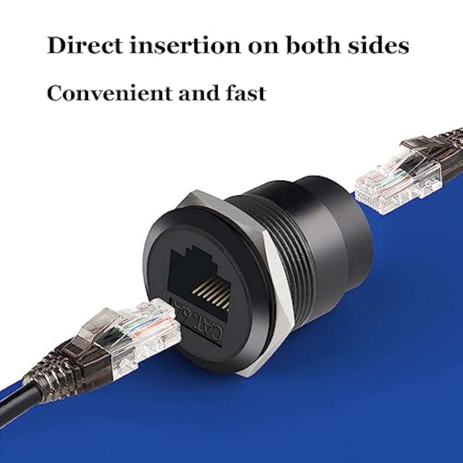 2Pcs Rj45 Cat6A Panel Mount Connector,Cat6A Ethernet Pass-Through Connector Fo