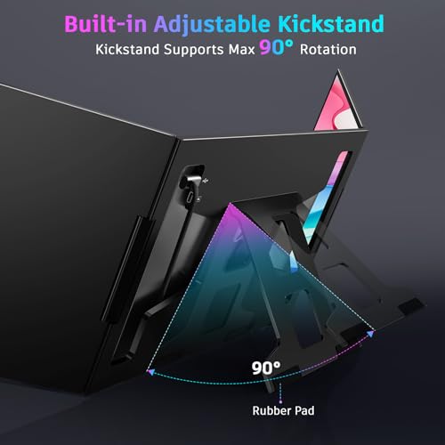 Laptop Screen Extender, 15.6" Triple Portable Monitor With Ultra-Slim Fhd Ips Display, One Cable Usb-C Monitor Extender Compatible With Macos, Windows, Android For 12-16" Laptop (Driver Need)
