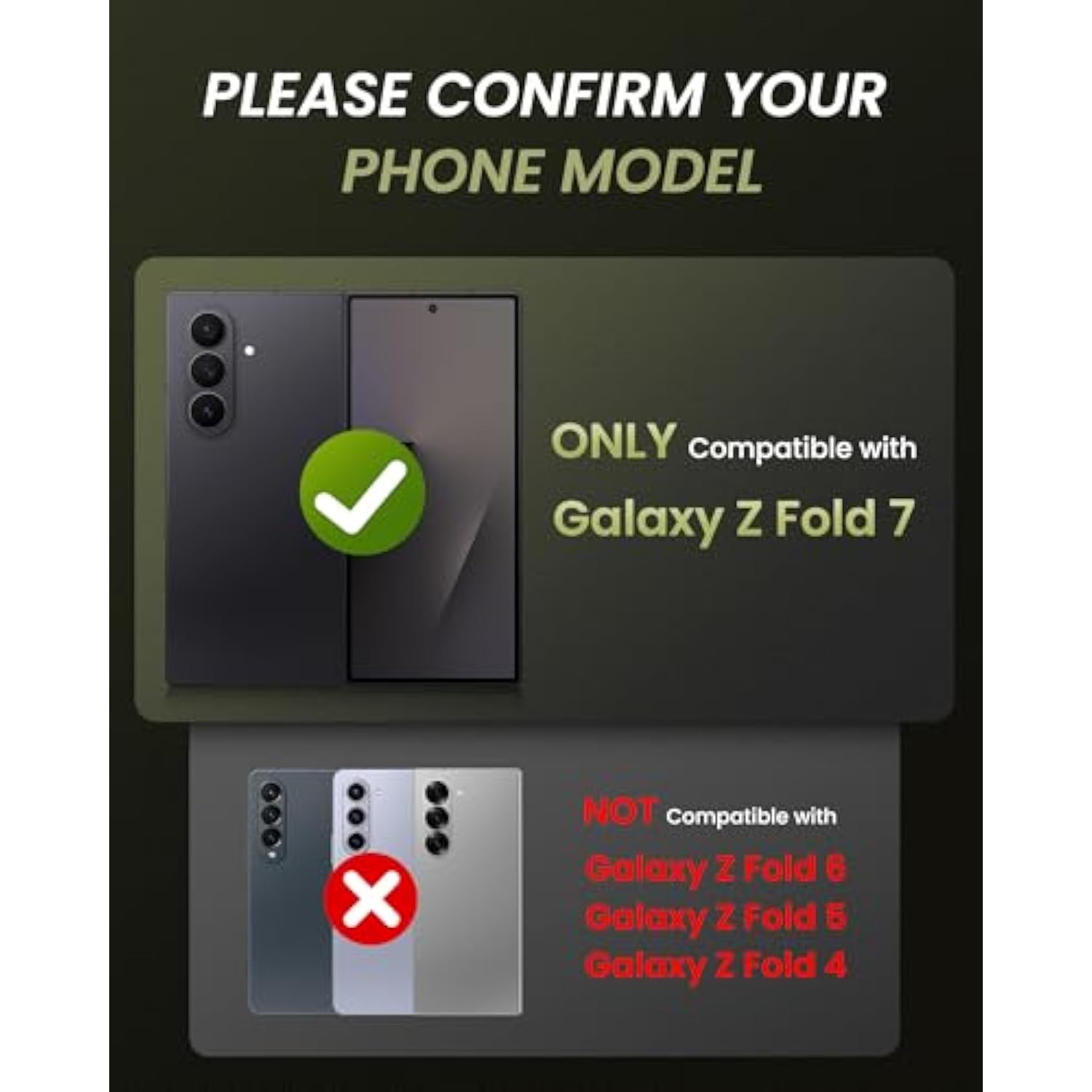 For Samsung Galaxy Z Fold 7 Front Frame With Tempered Glass Screen Protector, Durable Sturdy Cover Compatible With Galaxy Z Fold 7 5G 2025(Black)