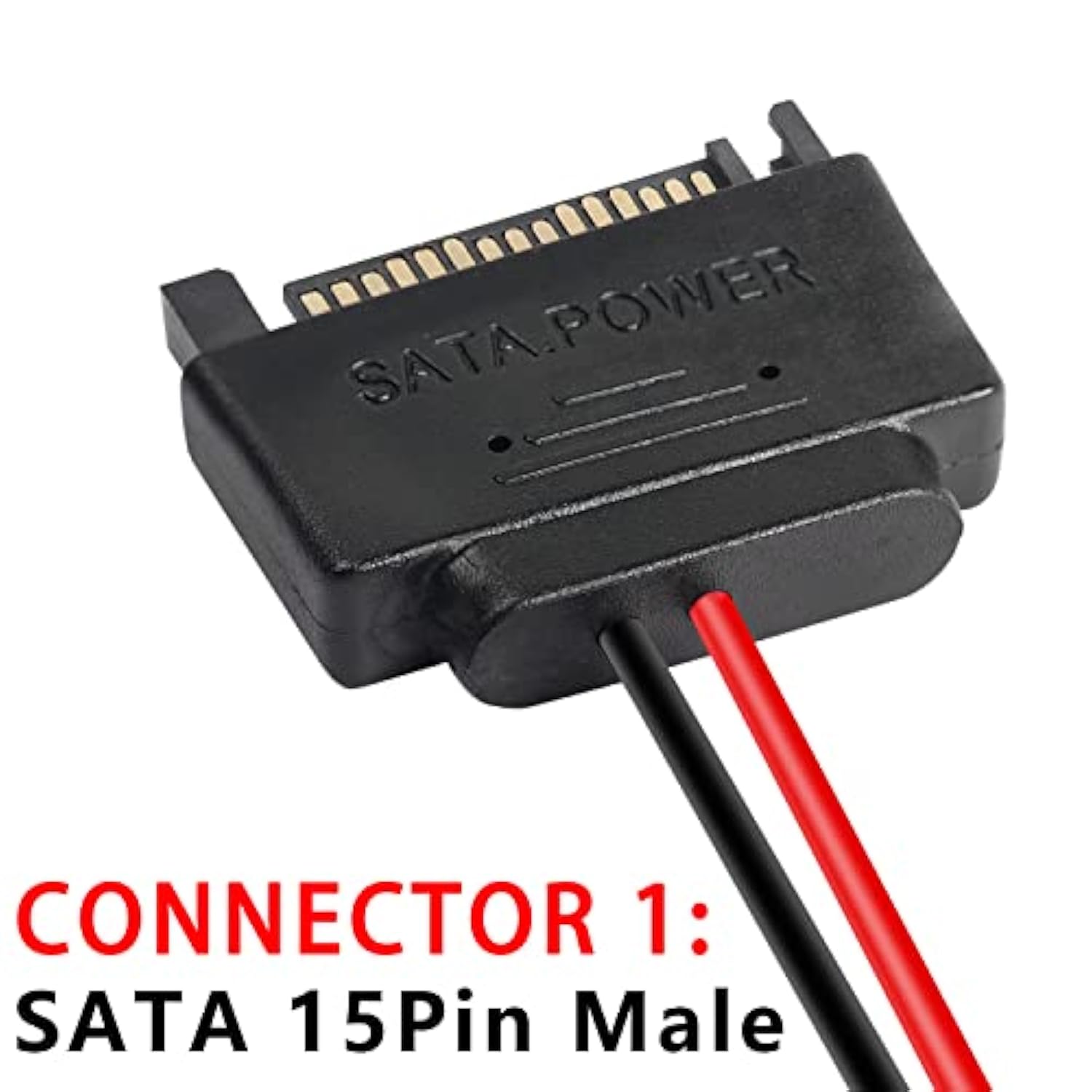 Sata 15-Pin Male To Sata 6-Pin Female Slimline Power Adapter Cable Sata 15 Pin