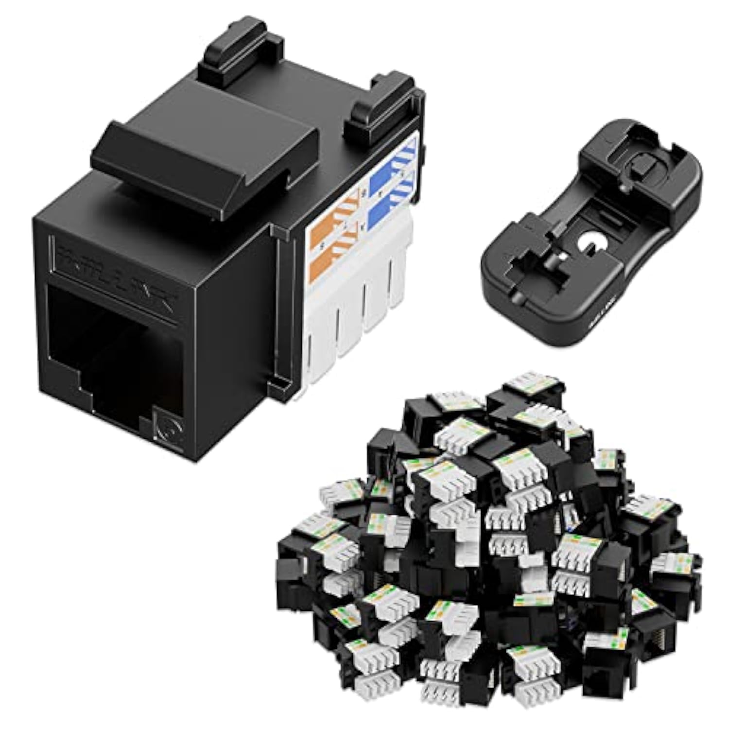 Cat6 Keystone Jack Rj45 Keystone Jack 50-Pack, Utp Modular Ethernet Jack Inser