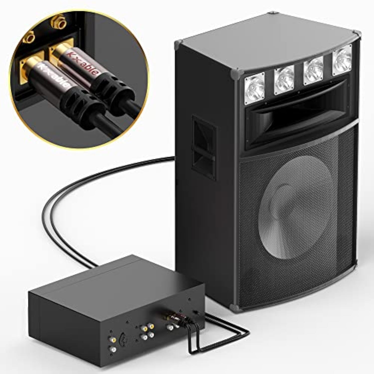 2Rca To 2Rca Cable 25 Feet, Hi-Fi Sound, Shielded, Gold-Plated, 2 Rca Male To