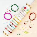 1400pcs 6mm Glass Beads Kit – 24 Colors Crystal Beads & Charms for DIY Jewelry