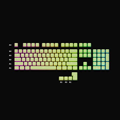 Pudding Keycaps Set | Doubleshot Pbt Keycap Set | Full 112 Oem Profile Key Set | Ansi Us-Layout | For Mechanical Keyboard | Compatible With Cherry Mx, Gateron, Kailh, Outemu | Pistachio