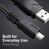 Black 3ft USB Data Charger Cable for Nikon Coolpix S2600 S2500 S3000 S3200 S4300 S6100,Cables
