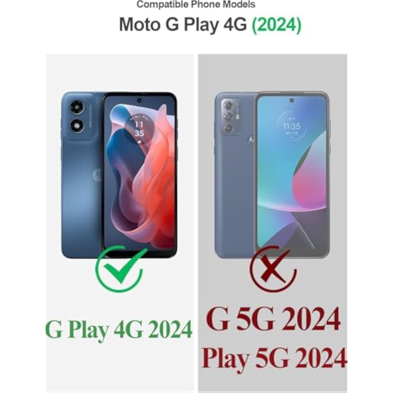 Moto G Play 2024 Case 360° Magnetic Ring Stand Shockproof TPU Black Rose Gold