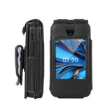 Leather Case For Consumer Cellular Iris Easy Flip Phone (2024) / Boost Mobile Summit Flip 4G (Sl006D) Form-Fit Cover With Secure Fit, Rotating Belt Clip, Screen & Keypad Protection