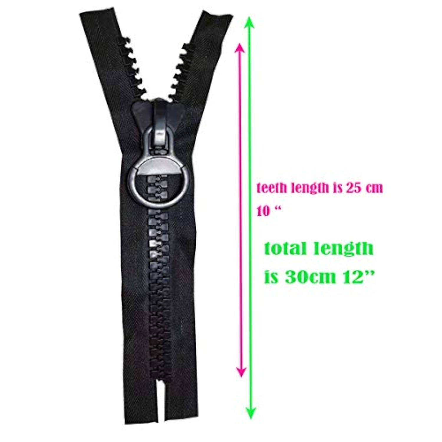 Super Large Plastic Zipper Size 20# Heavy Duty Zippers 10 In Long With