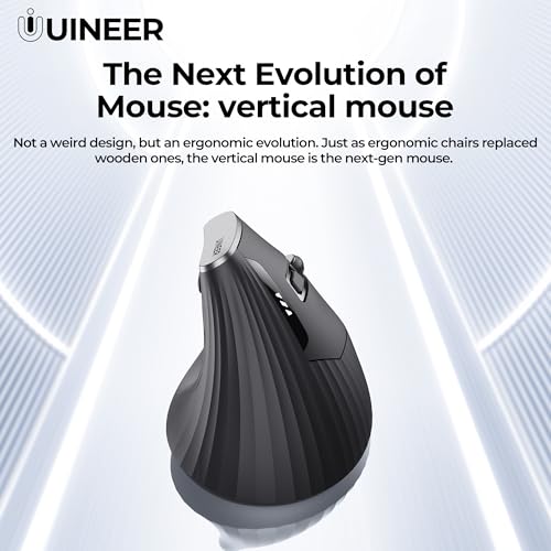 2.4G Wireless Ergonomic Mouse, Rechargeable Vertical Mouse For Work/Office/Gaming, Computer Laptop Mouse With Usb-A Receiver, 6 Buttons, 4- Dpi Optical Mice For Windows, Mac Os, Black
