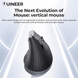 2.4G Wireless Ergonomic Mouse, Rechargeable Vertical Mouse For Work/Office/Gaming, Computer Laptop Mouse With Usb-A Receiver, 6 Buttons, 4- Dpi Optical Mice For Windows, Mac Os, Black