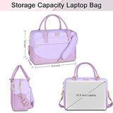 Laptop Briefcase For Women, Fashion 15.6 Inch Computer Sleeve Bag Case With Adjustable Shoulder Strap, Water Resistant Cute Purple Messenger Work Tote Bag Gifts For Women Nurse Teacher College