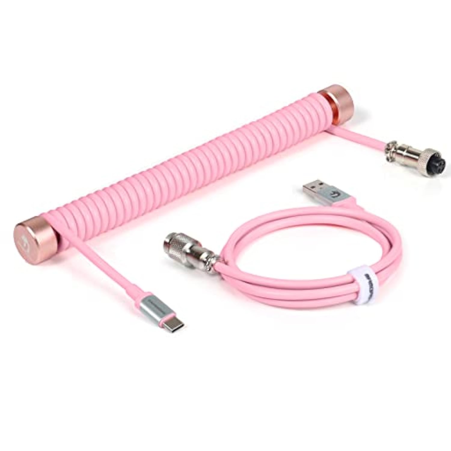 Custom Coiled Usb C To A Cable And Rose Gold Coiled Cable Winder With Detachab