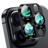 Compatible With Iphone 16 Pro/For Iphone 16 Pro Max Camera Lens Protector,Shockproof Aluminium Alloy & 9H Tempered Glass Protector,Full Protective Strong Adsorption-Black (2Pcs)