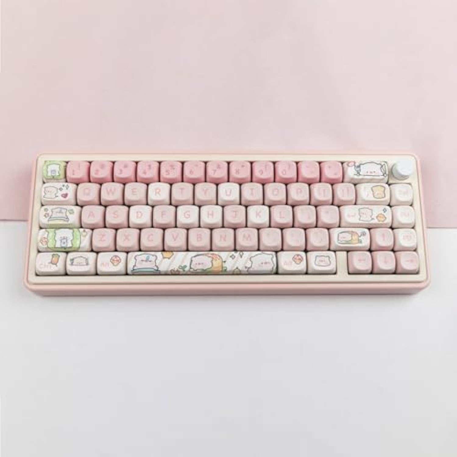 Pbt Keycaps For Mechanical Keyboard - 145 Keys Pink Pig Keycaps, Dye-Sublimati