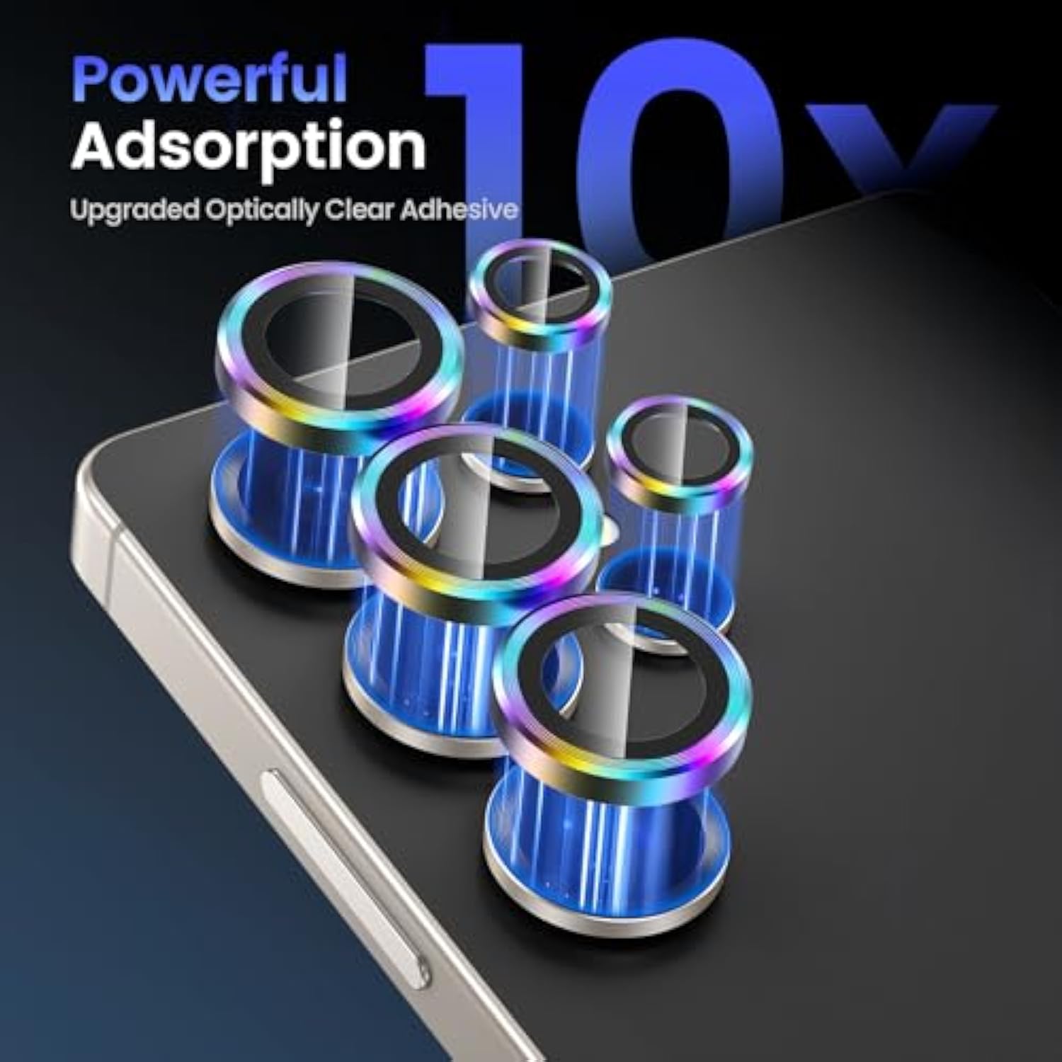 (3+2Pcs Compatible With Samsung Galaxy S25 Ultra Camera Lens Protector, 9H Tempered Glass Camera Cover Screen Protector Metal Individual Ring [Installation Tray][Case Friendly]