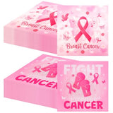 40pcs Breast Cancer Awareness Napkins, Breast Cancer Napkins Bulk, Pink Ribbon Paper Napkin for Tableware Decorations Breast Cancers Awareness Accessories