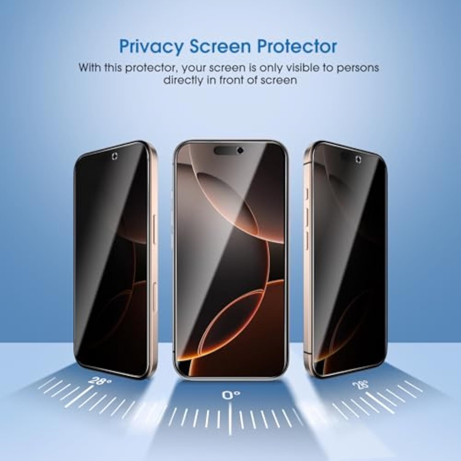 amFilm Auto-Alignment OneTouch for iPhone 16 Pro Max [6.9''] privacy Screen Protector,Tempered Glass, 30 seconds Installation, Bubble Free, Case Friendly, Anti-Scratch [2Pack]
