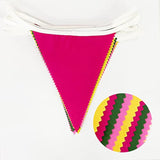 32Ft Hot Pink Green Yellow Pennant Banner Fabric Triangle Flag Bunting
