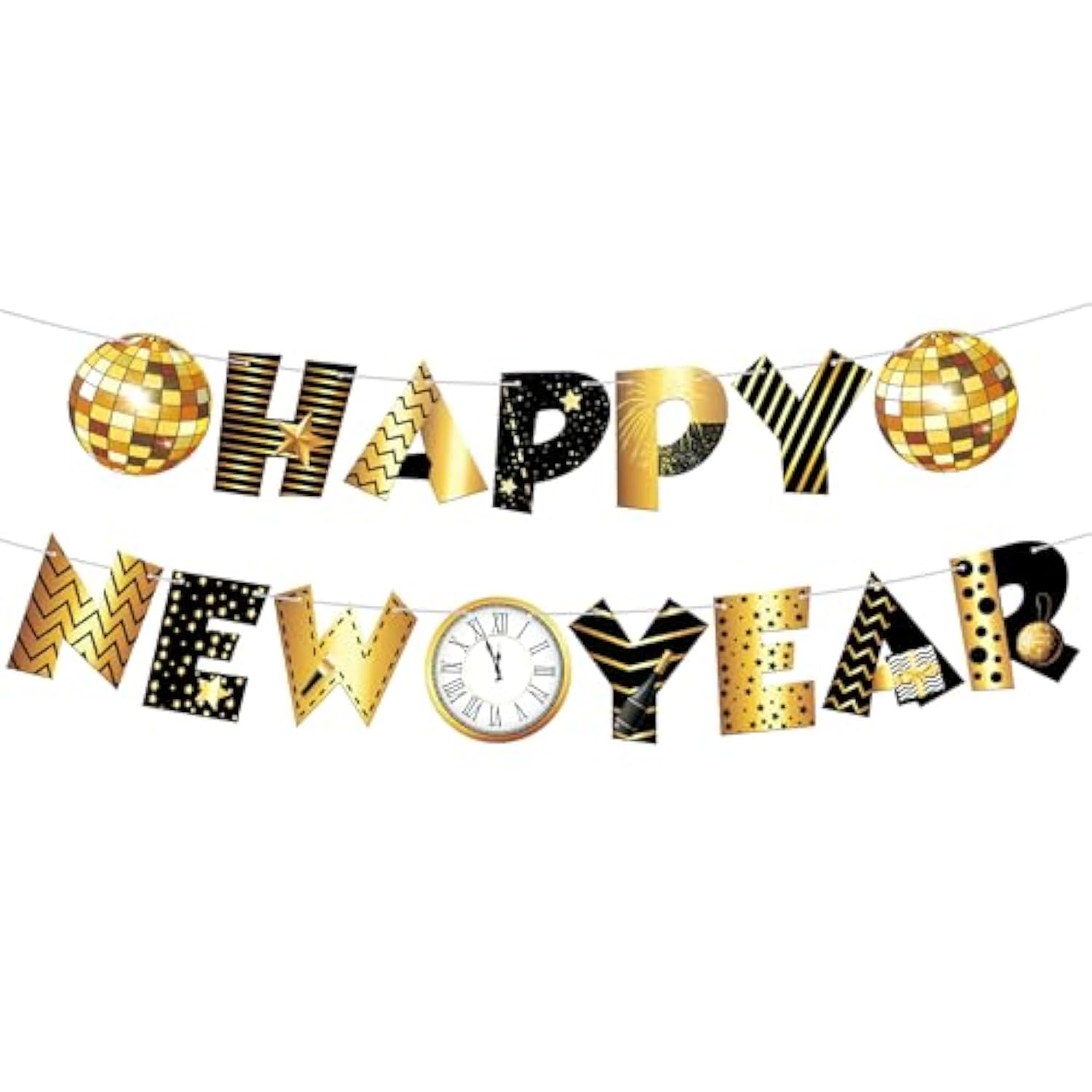 Happy New Year 2026 Banner 10 Ft Gold Foil Party Decoration