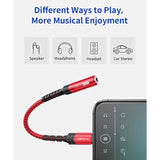 Headphone Adapter For Iphone Lightning To 3.5Mm Adapter [Apple Mfi Certified] Compatible With Iphone 14 Pro Max/14 Plus/13 12 11 Pro Max/Se/Xs-Red
