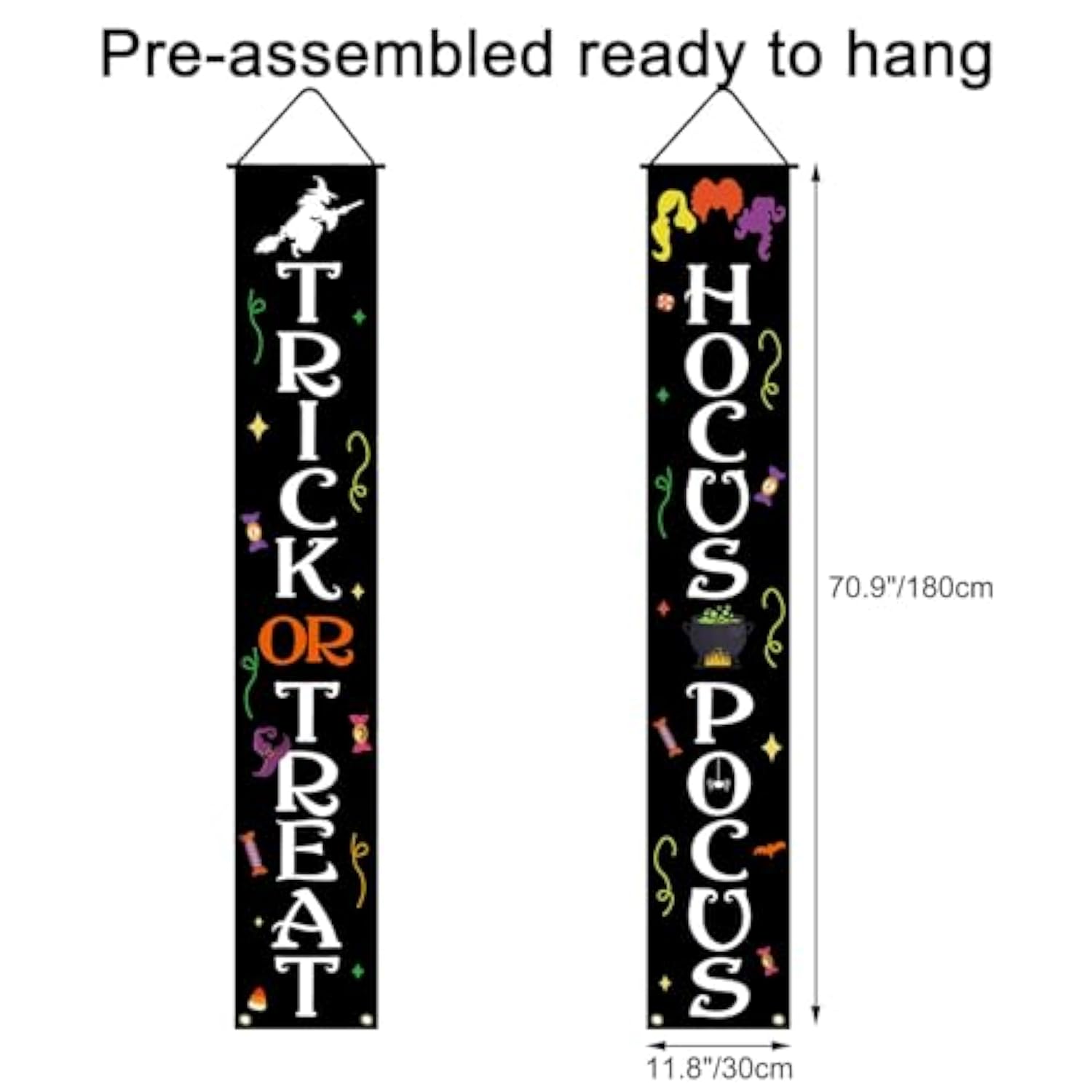 Halloween Decorations Outdoor Trick or Treat Happy Halloween Banner Porch Sign Decor