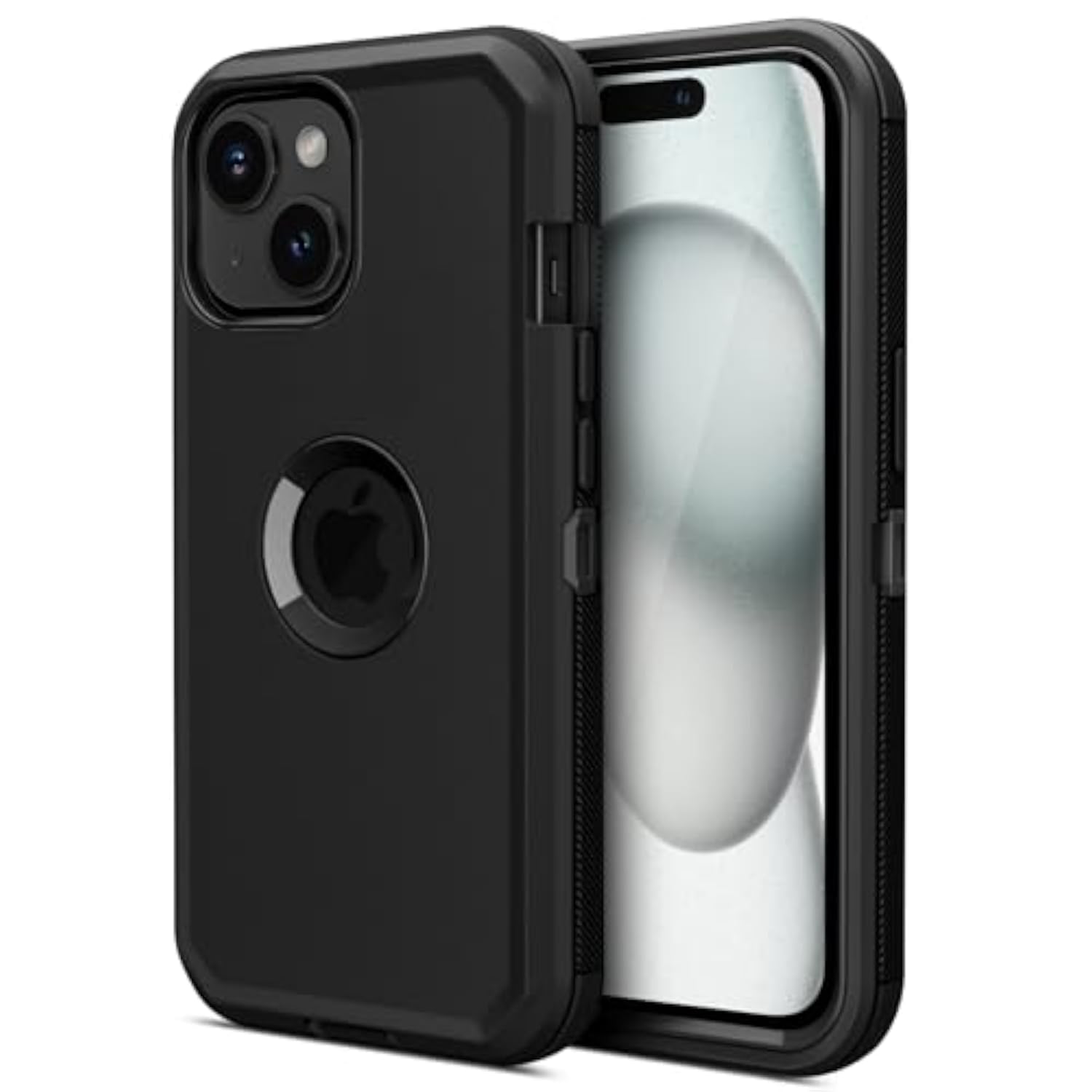 Heavy Duty Drop Protection Screenless Black Case for iPhone 15