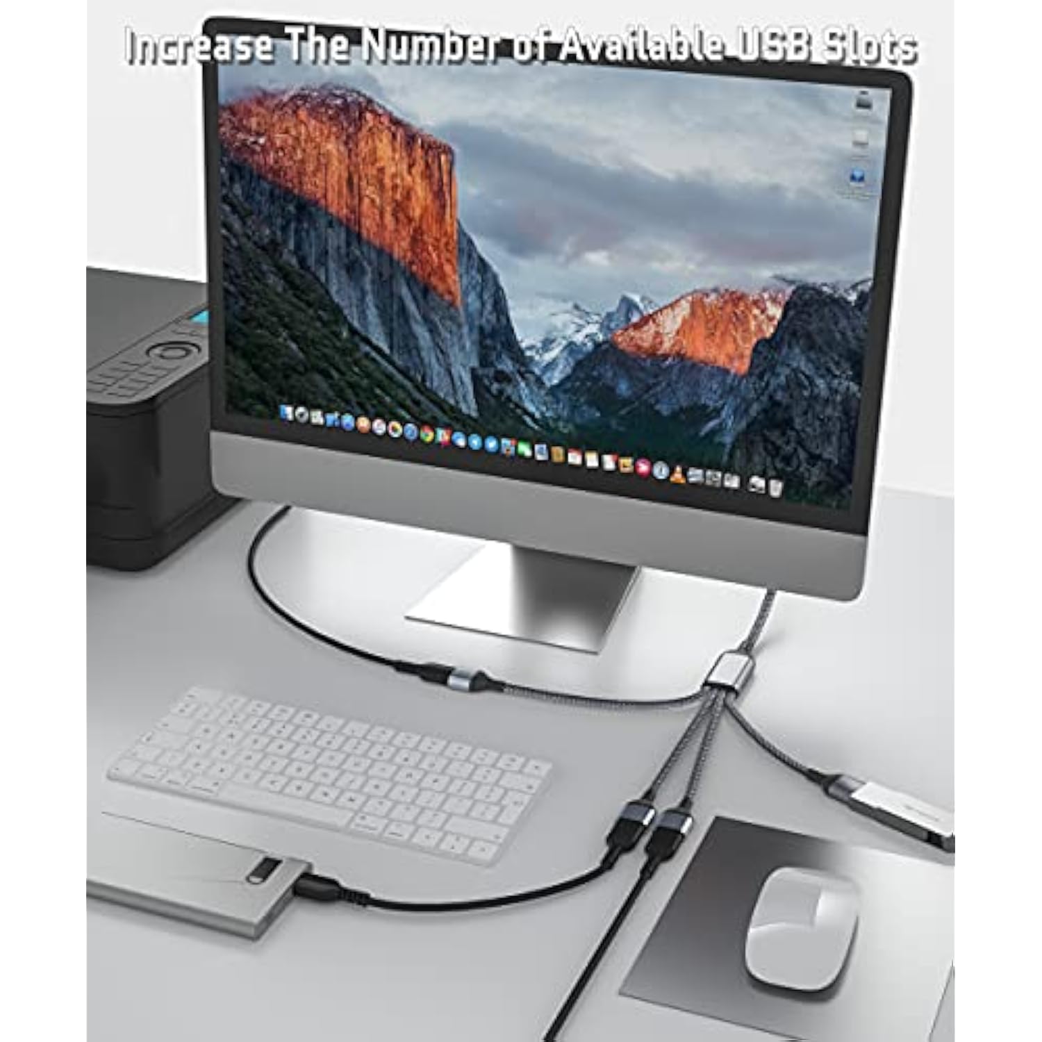 Usb C Male To Four Usb Female Cable Adapter 3.3Ft,Thunderbolt 3 To 4 Type A 2.