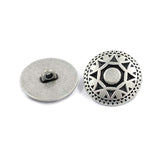 10 Pieces Native Sun Pattern Metal Shank Buttons. 23Mm (7/8 Inch) (Ant
