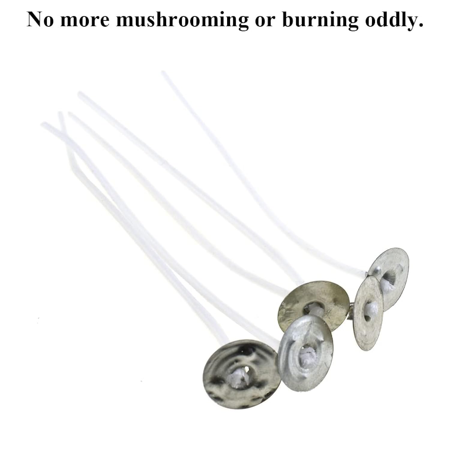 3.5 Inch Length Candle Wick Pre Waxed Stickers Clean Burn Slow Steady Even Disperse No Black Smoke Stand Upright Easy Set Up Centering Glass For Soy Candle Jar 50Pcs With Metal Bottoms