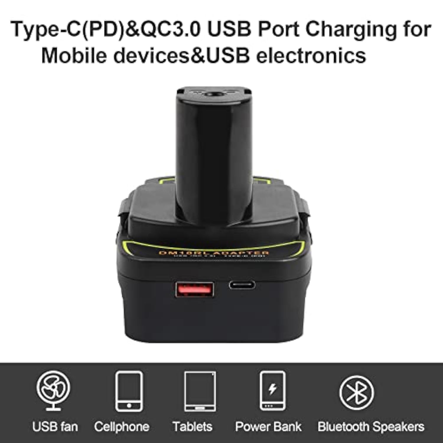 2 Pack Dm18Rl Battery Adapter Converter With Usb Socket & Type-C Compatible For Dewalt 20V & Milwaukee M18 Li-Ion Battery Convert To Ryobi 18V P108 Abp1801 Battery