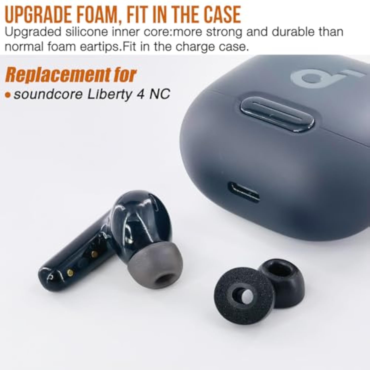 Memory Foam Eartips Replacement For Soundcore By Anker Liberty 4 Nc Earbuds Ear Pad