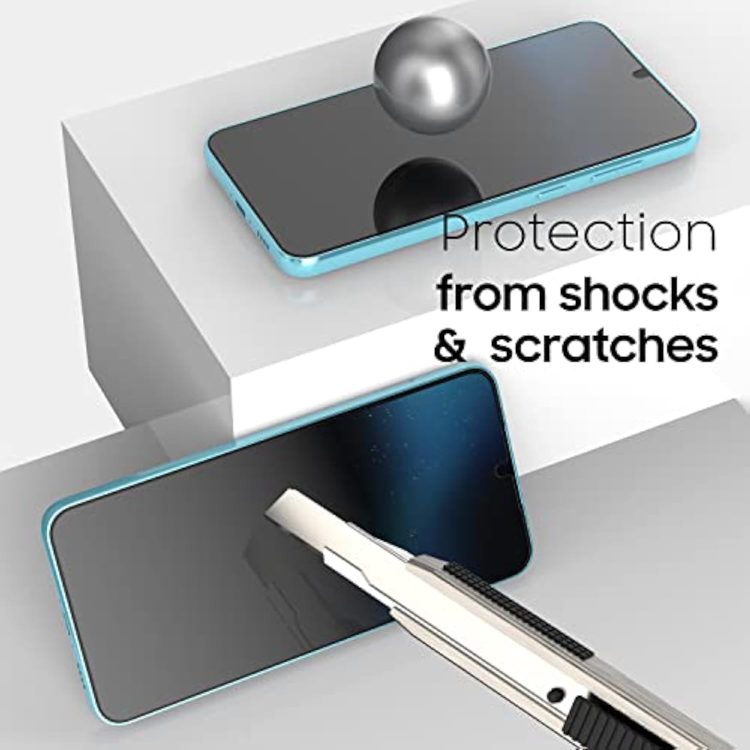 [2Pack Whitestone Screen Protector For Samsung Galaxy S23, Full Tempered Glass Shield With Liquid Dispersion Tech [Easy To Install Kit] Smart Phone Screen Guard - Two Pack
